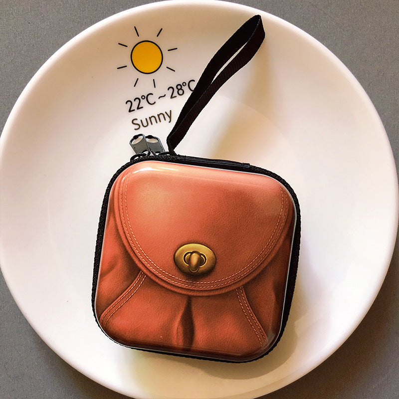 Wholesale Cartoon Retro Record Tape Tinplate Earphone Case